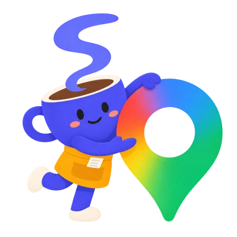 Si Doeh merangkul dan menunjukkan penanda lokasi Google Maps